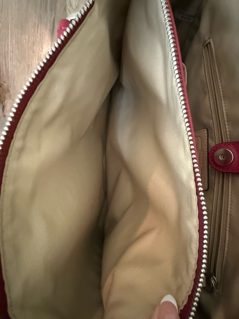 Coach Peyton Leather Tote – Magenta - Picture 8 of 15